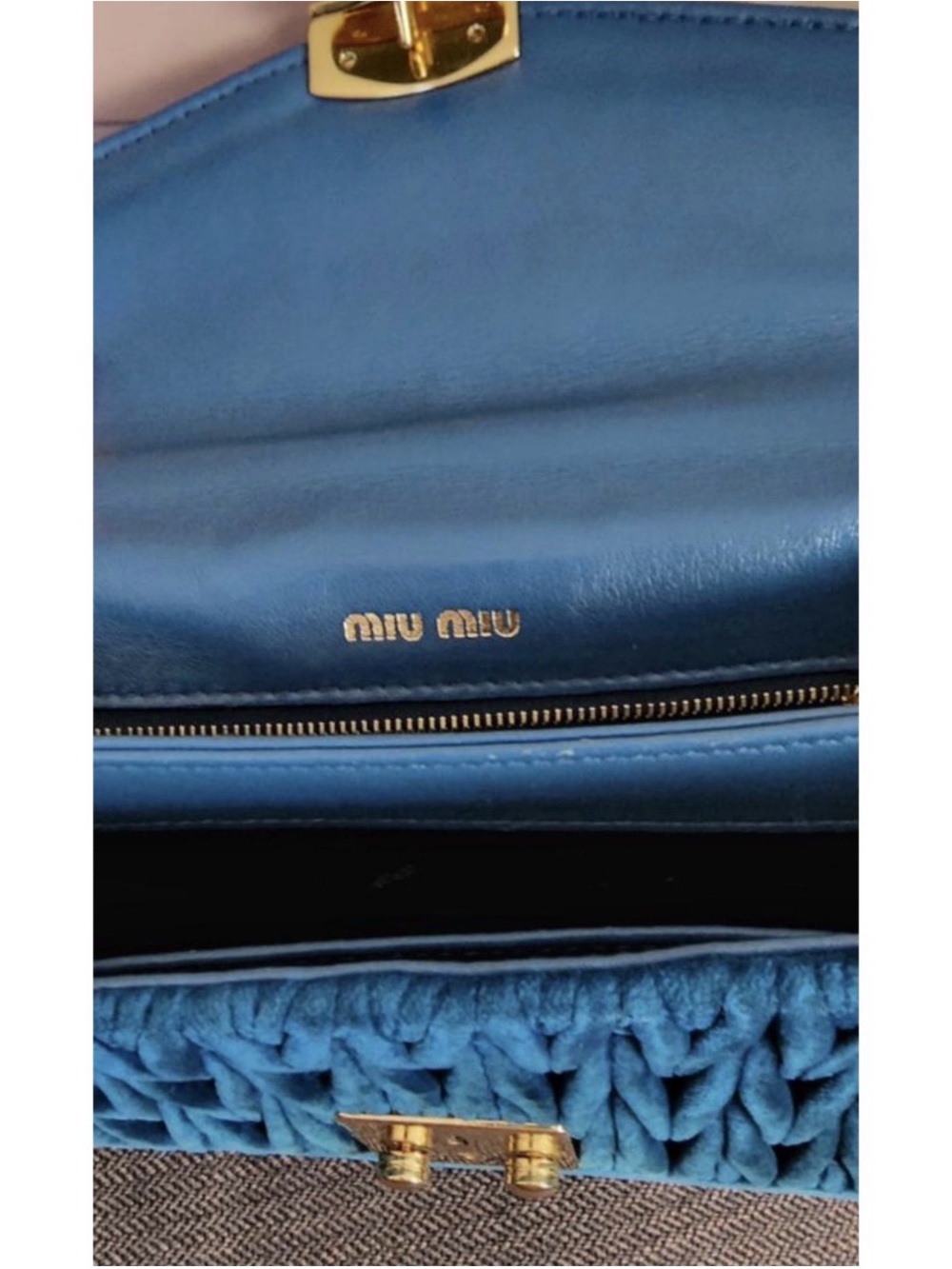Miu Miu blue velvet shoulder bag - Picture 6 of 15